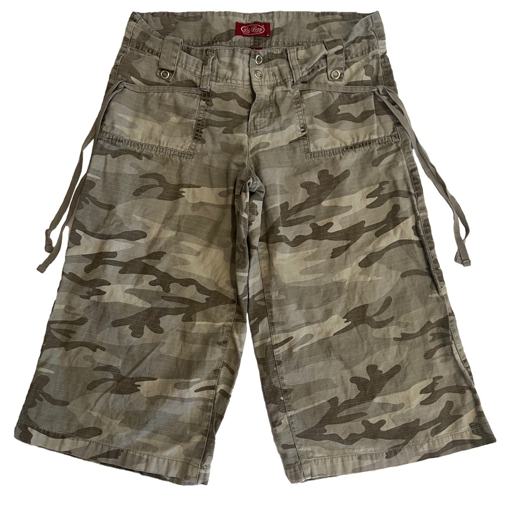 BeBop Camouflage Capri Shorts Wide Leg with Ties at Pockets Juniors Size 7